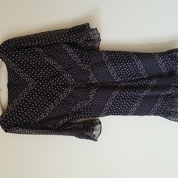 BB Dakota Vintage Navy Dress With Ruffled Trim - Picture 3 of 9